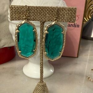 Kendra Scott Gold and Teal Earrings